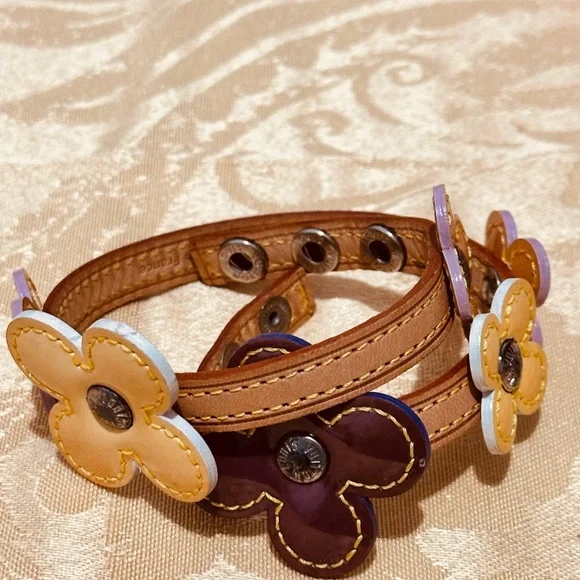Authentic Louis Vuitton Tan Leather Double Strap Bracelet - Picture 1 of 14